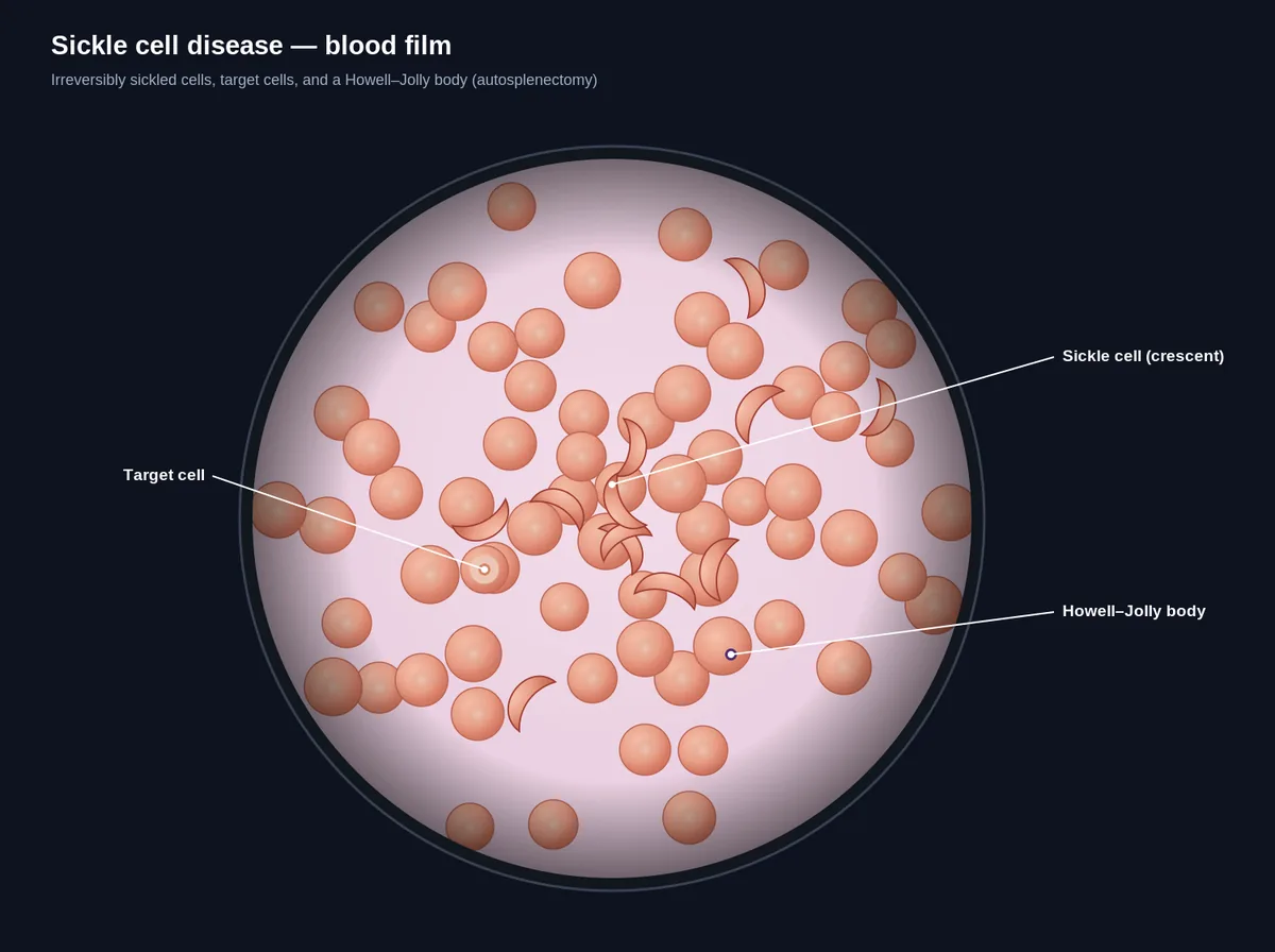 Sickle cell disease — blood film
