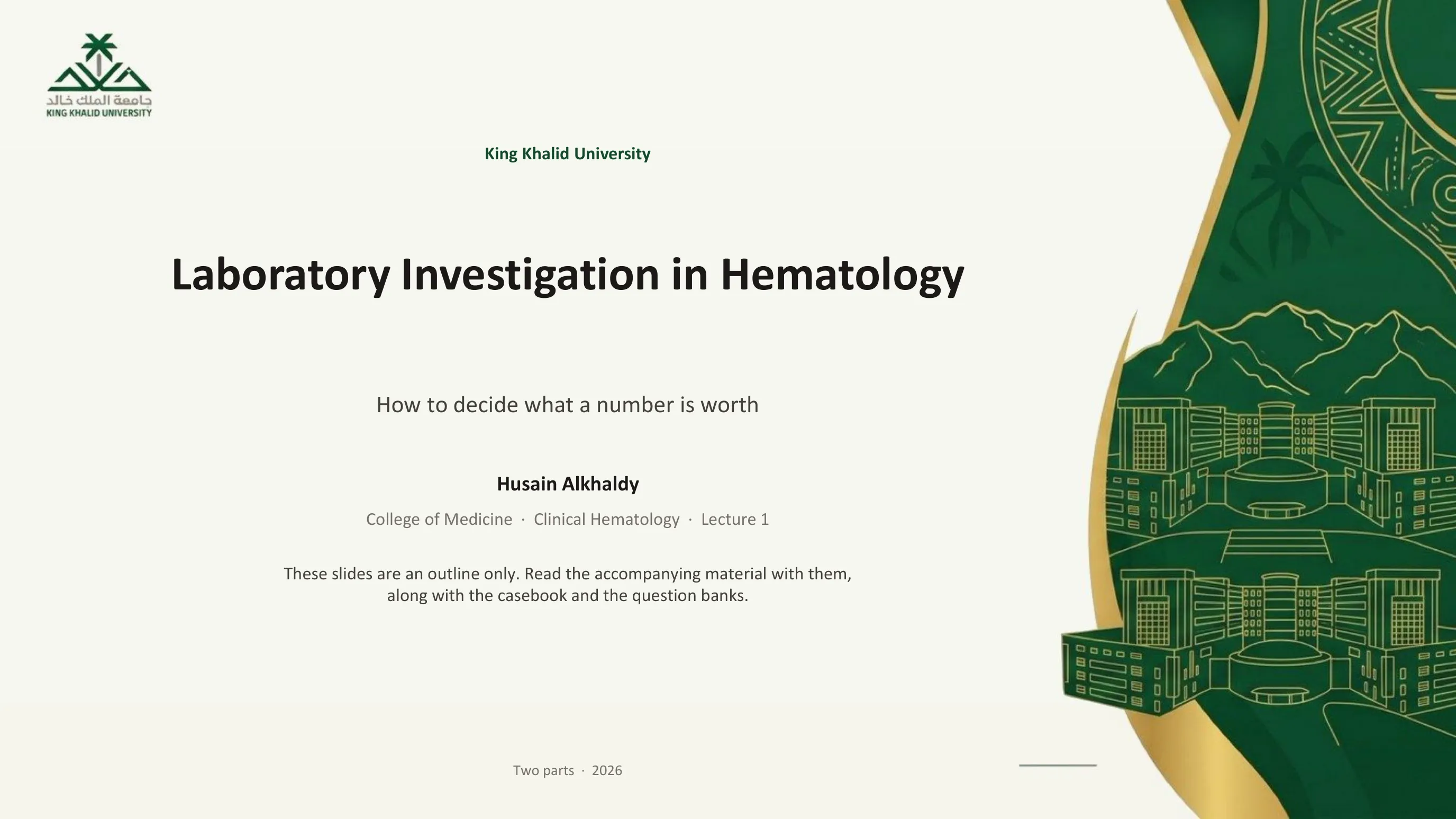 Laboratory Investigation in Hematology title slide