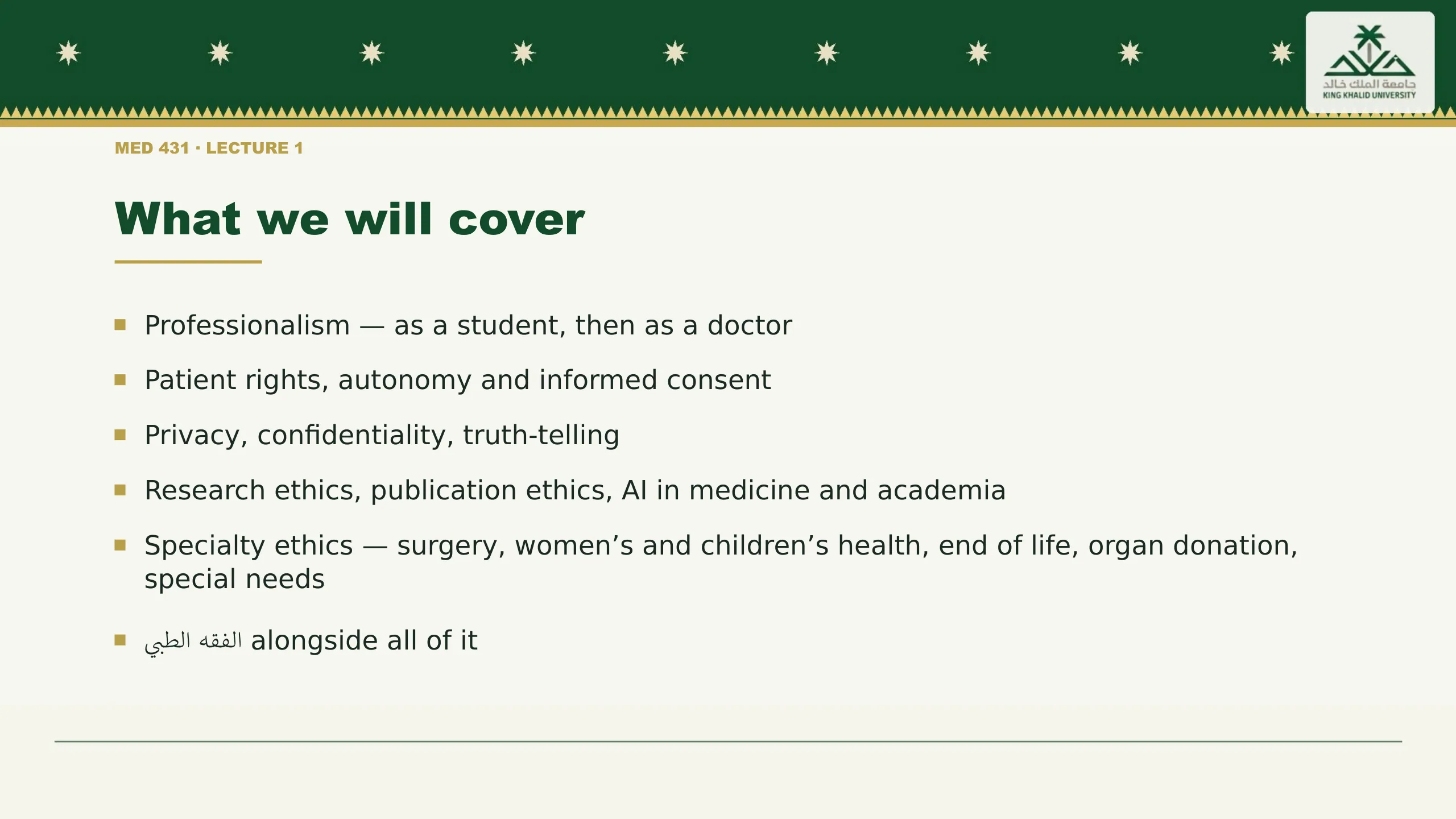What we will cover. Professionalism — as a student, then as a doctor